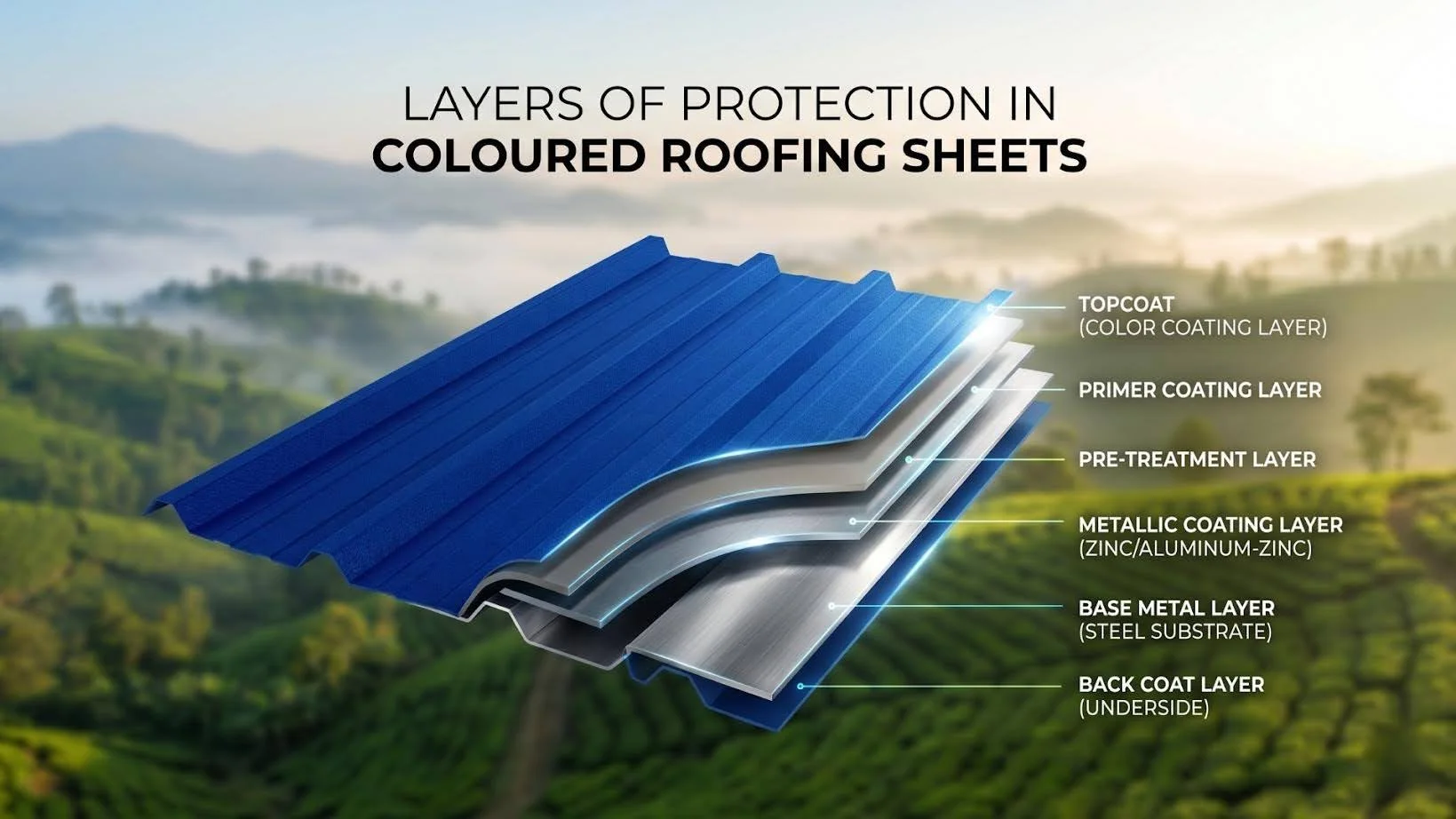 Layers of Protection in Coloured Roofing Sheets