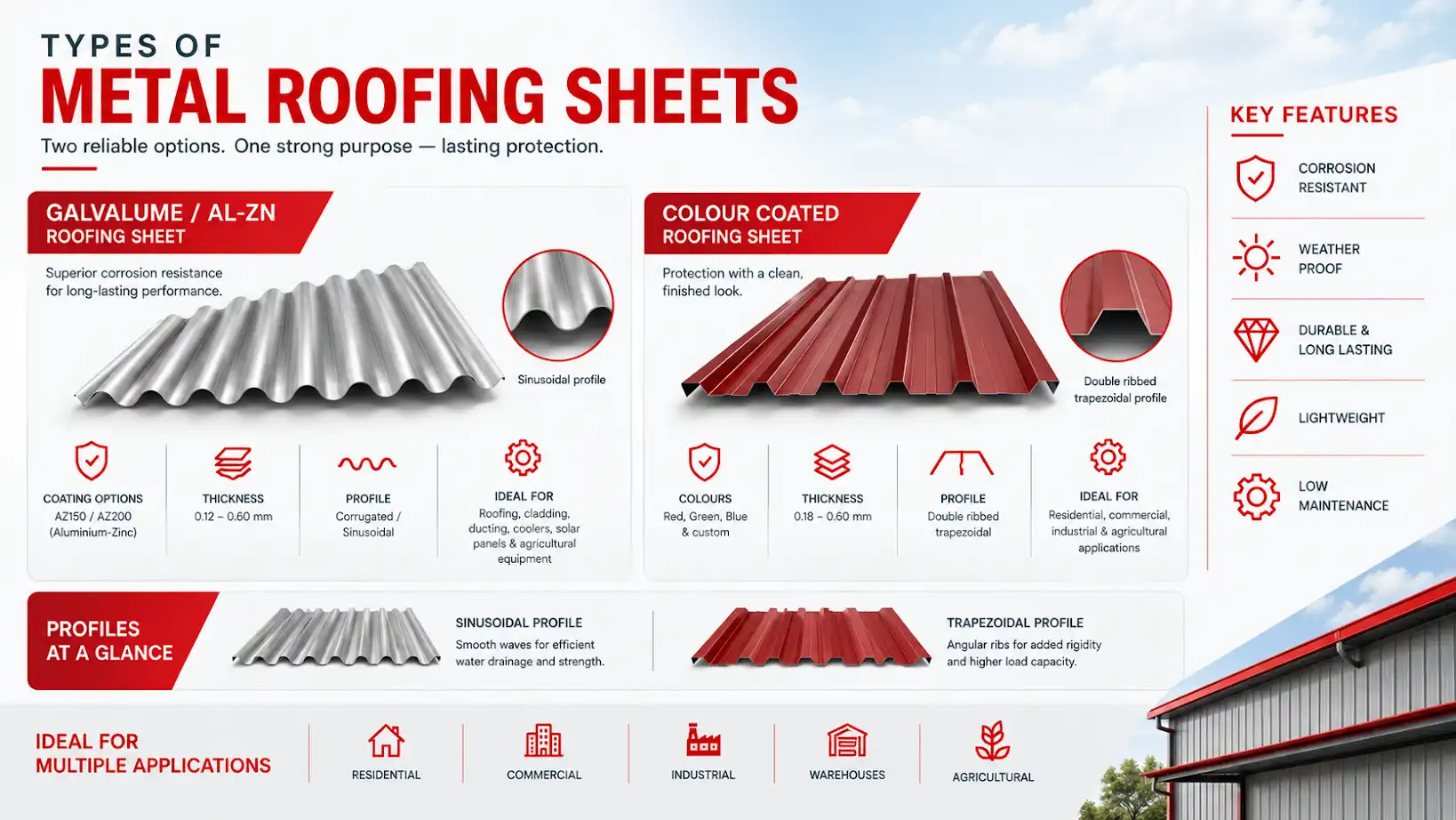 Types of Metal Roofing Sheets